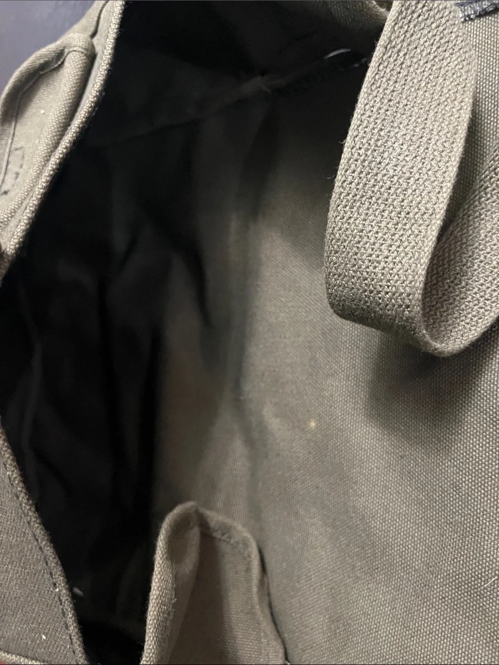 Army Olive Canvas Messenger Bag with Dual Front Pockets